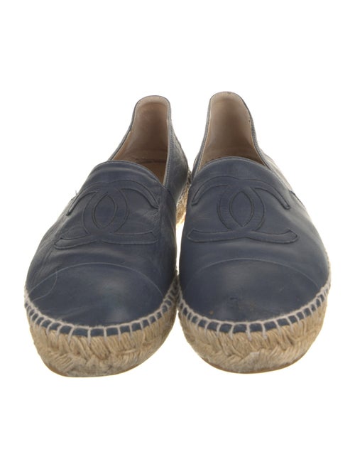 Chanel Interlocking CC Logo Leather Espadrilles