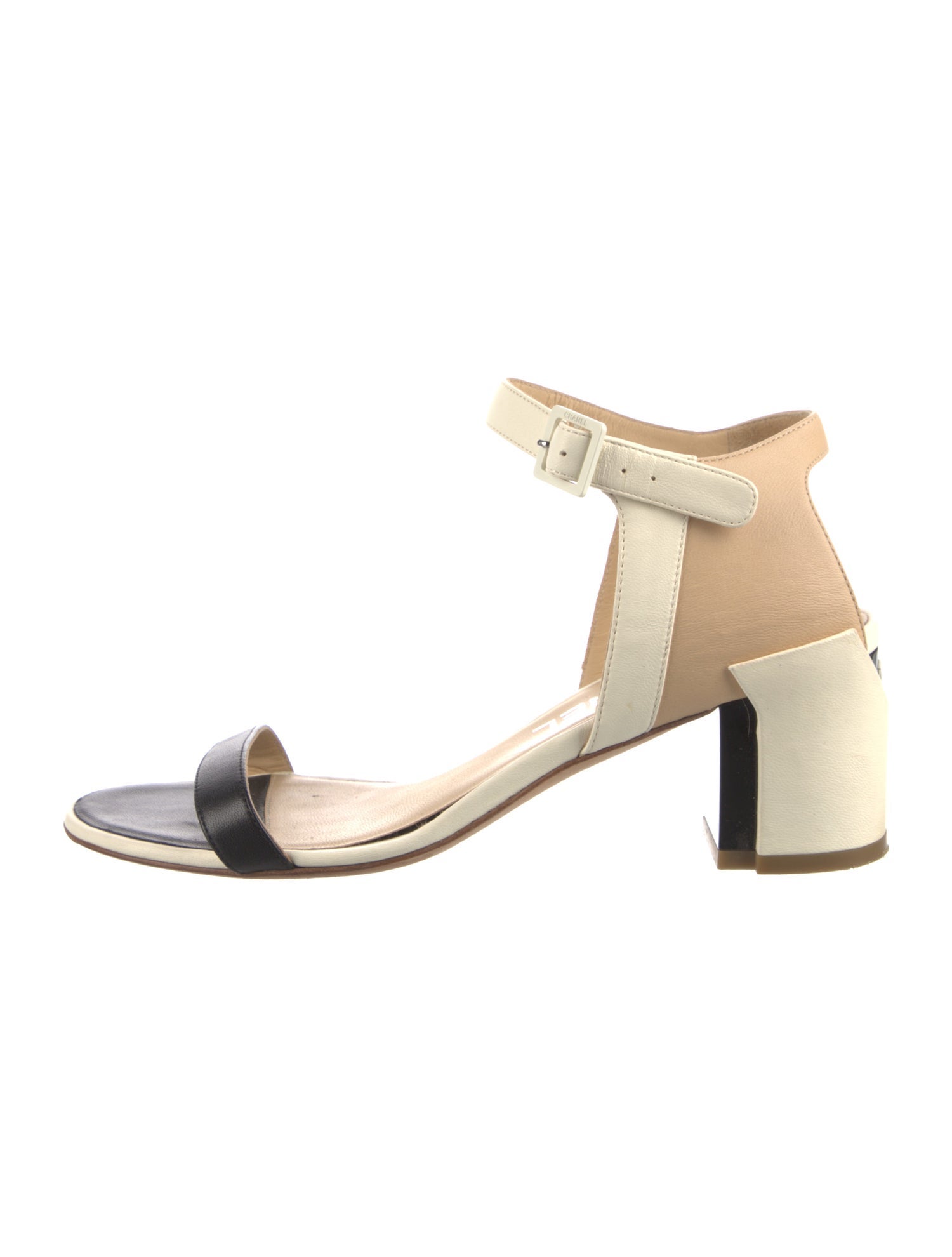 Chanel Interlocking CC Logo Leather Sandals