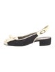 Chanel Interlocking CC Logo Denim Slingback Flats