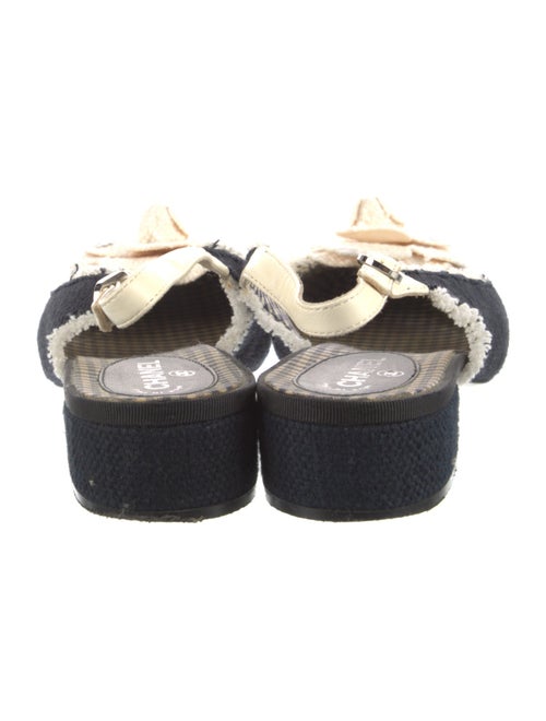 Chanel Interlocking CC Logo Denim Slingback Flats