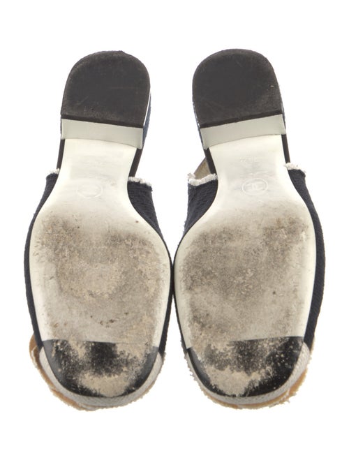 Chanel Interlocking CC Logo Denim Slingback Flats