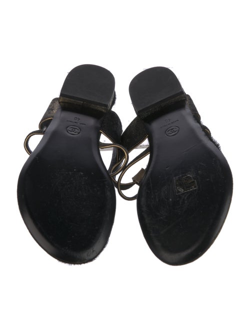 Chanel 2010's Interlocking CC Logo T-Strap Sandals