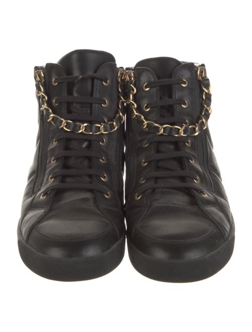 Chanel Interlocking CC Logo Leather Sneakers