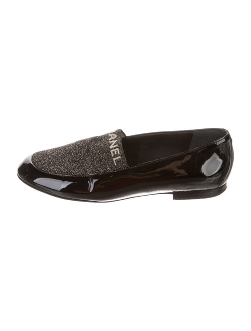 Chanel Patent Leather Graphic Print Loafers