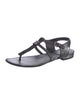 Chanel Interlocking CC Logo Ponyhair T-Strap Sandals