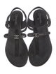 Chanel Interlocking CC Logo Ponyhair T-Strap Sandals