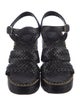 Chanel Interlocking CC Logo Leather Espadrilles