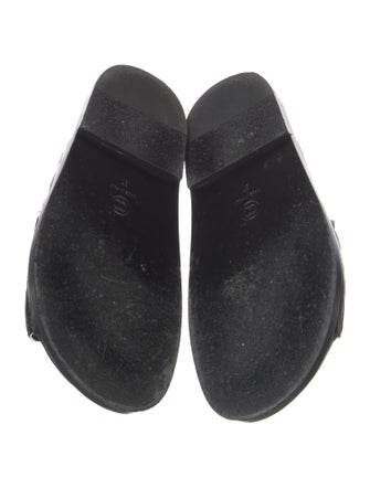 Chanel Interlocking CC Logo Leather Slides