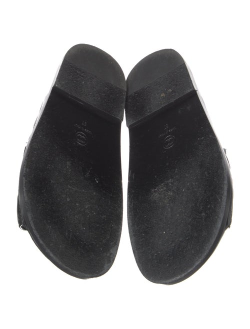 Chanel Interlocking CC Logo Leather Slides