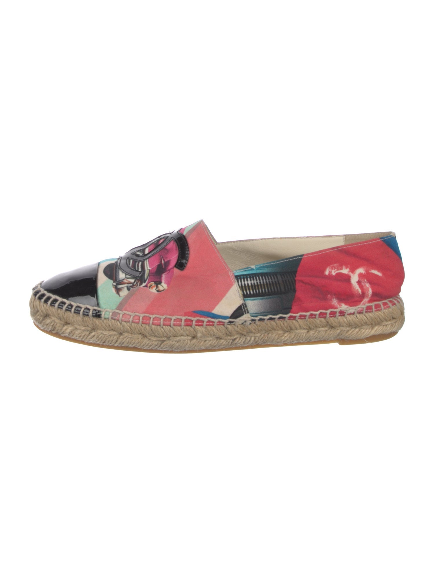 Chanel Interlocking CC Logo Canvas Espadrilles