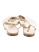 Chanel Interlocking CC Logo Leather T-Strap Sandals