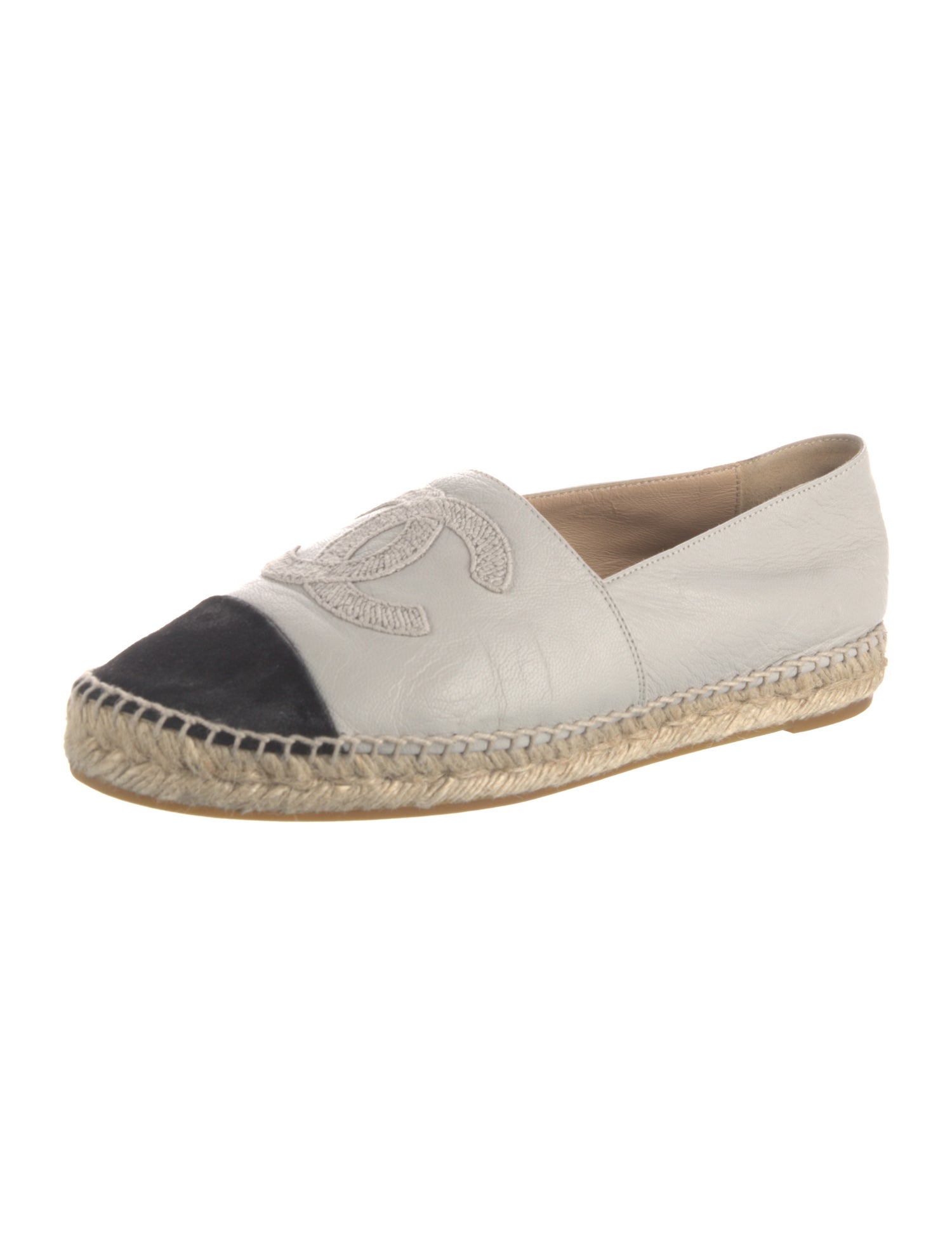 Chanel Interlocking CC Logo Lambskin Espadrilles