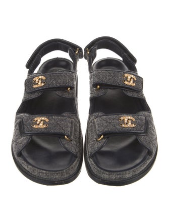 Chanel 2021 Interlocking CC Logo Slingback Sandals