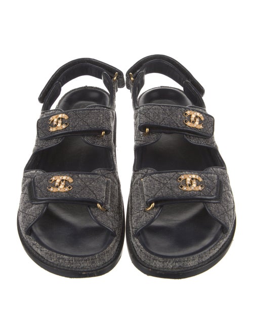 Chanel 2021 Interlocking CC Logo Slingback Sandals