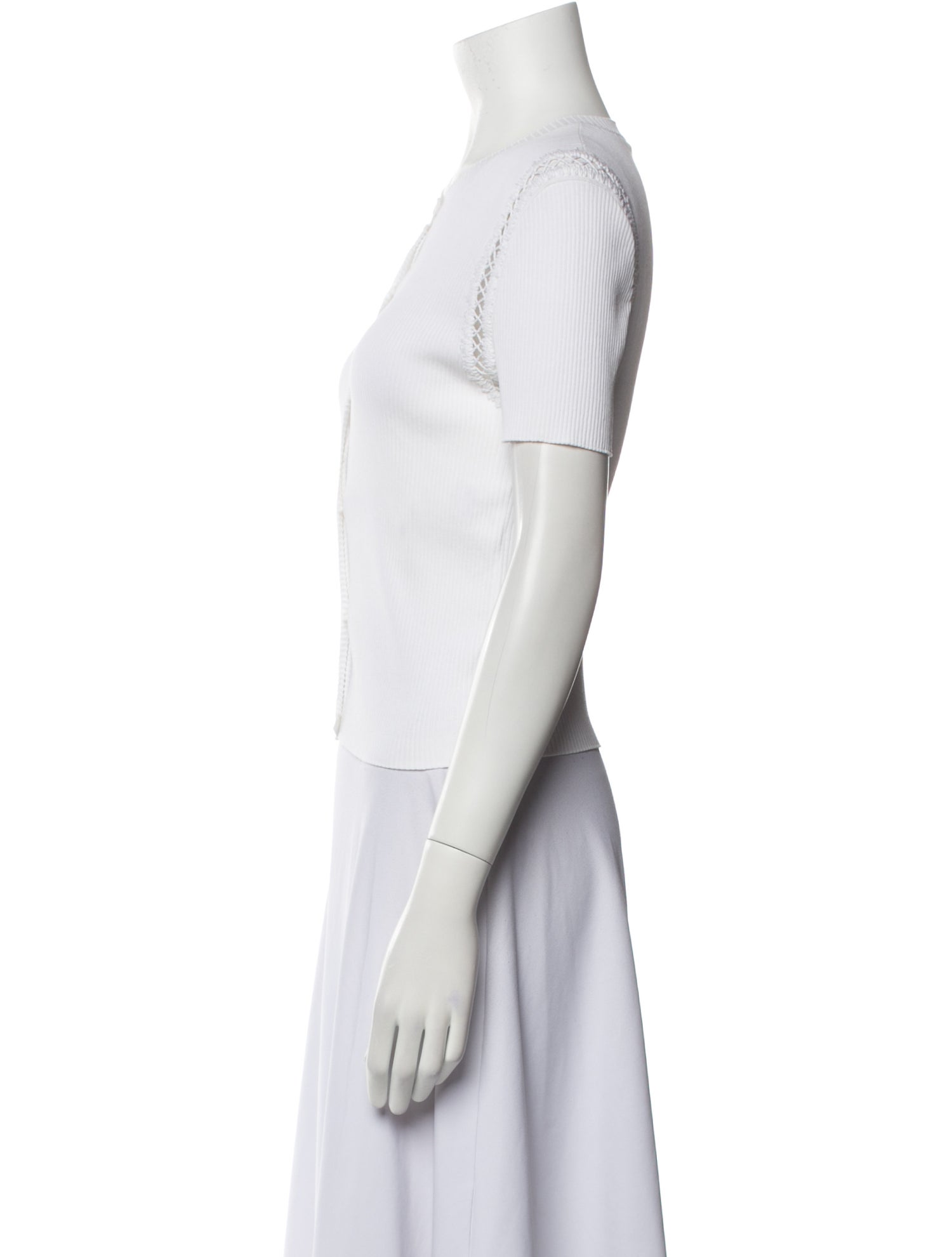 Chanel 2022 Crew Neck Button-Up Top