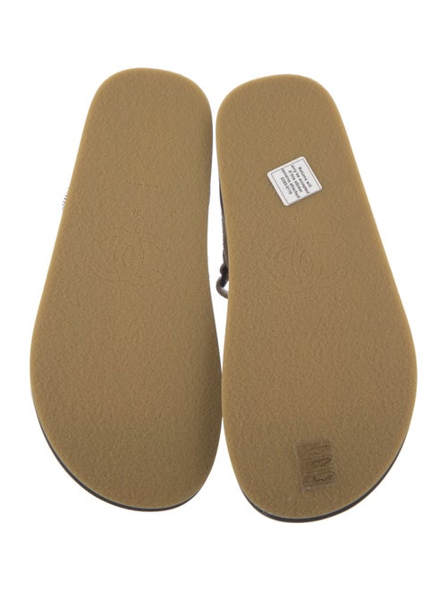 Chanel Interlocking CC Logo Suede Sandals