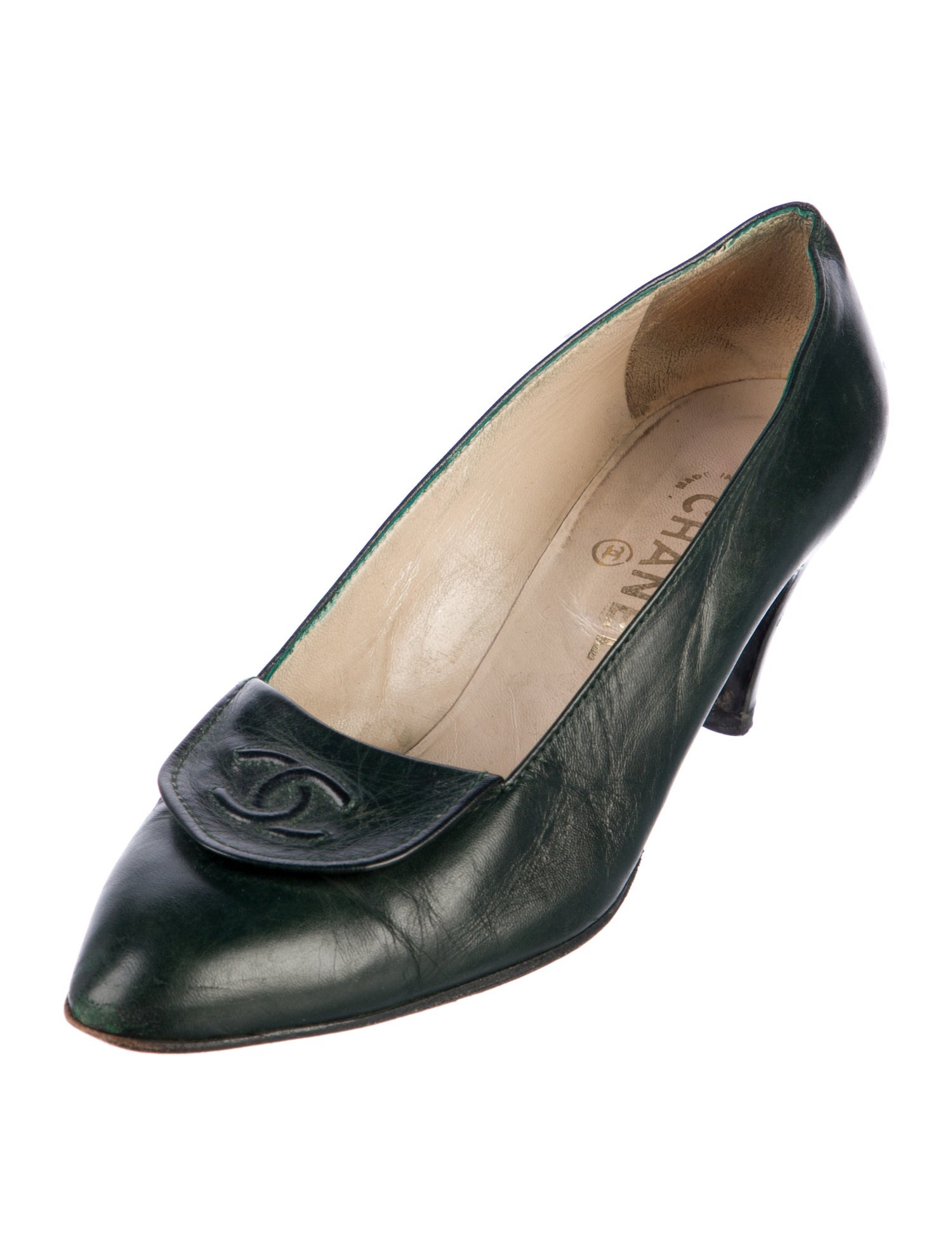 Chanel Vintage Interlocking CC Logo Pumps