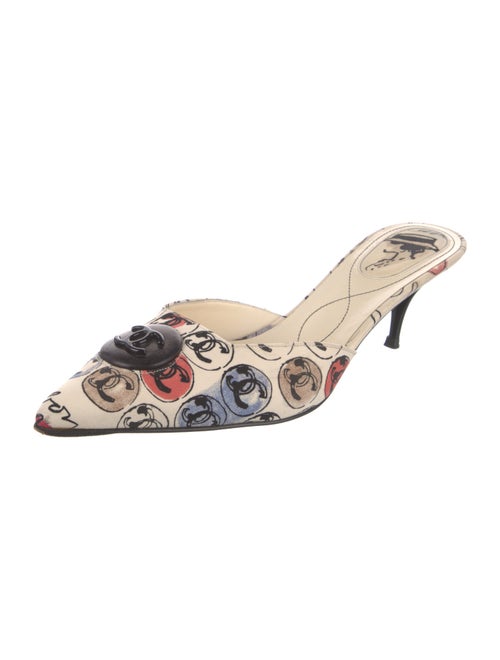 Chanel Interlocking CC Logo Nylon Mules