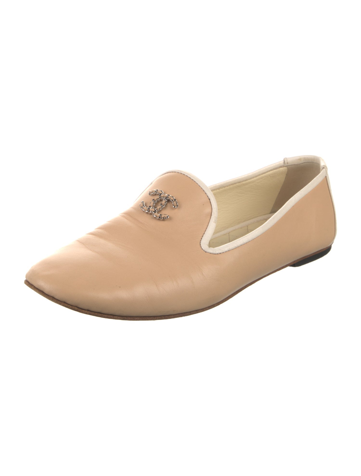 Chanel Interlocking CC Logo Leather Loafers