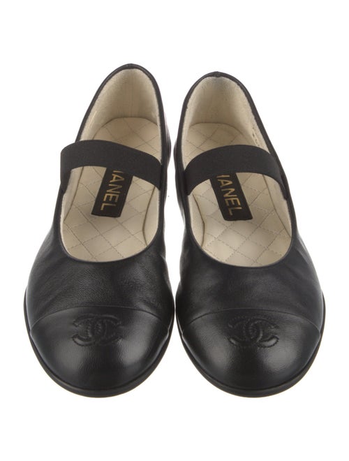 Chanel Interlocking CC Logo Leather Mary Jane Flats