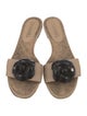 Chanel Interlocking CC Logo Leather Slides