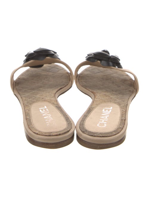 Chanel Interlocking CC Logo Leather Slides