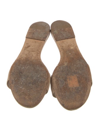 Chanel Interlocking CC Logo Leather Slides