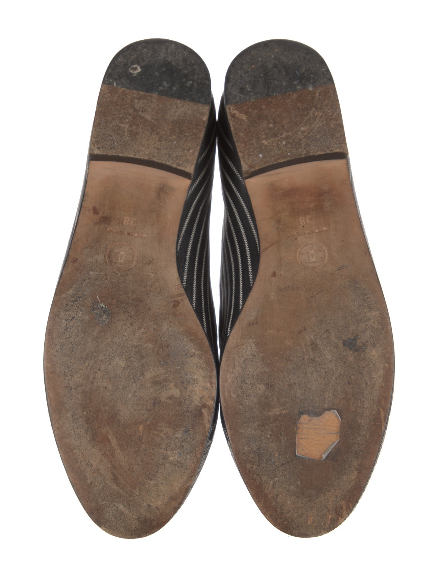 Chanel Interlocking CC Logo Leather Loafers