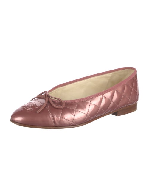 Chanel Interlocking CC Logo Patent Leather Ballet Flats