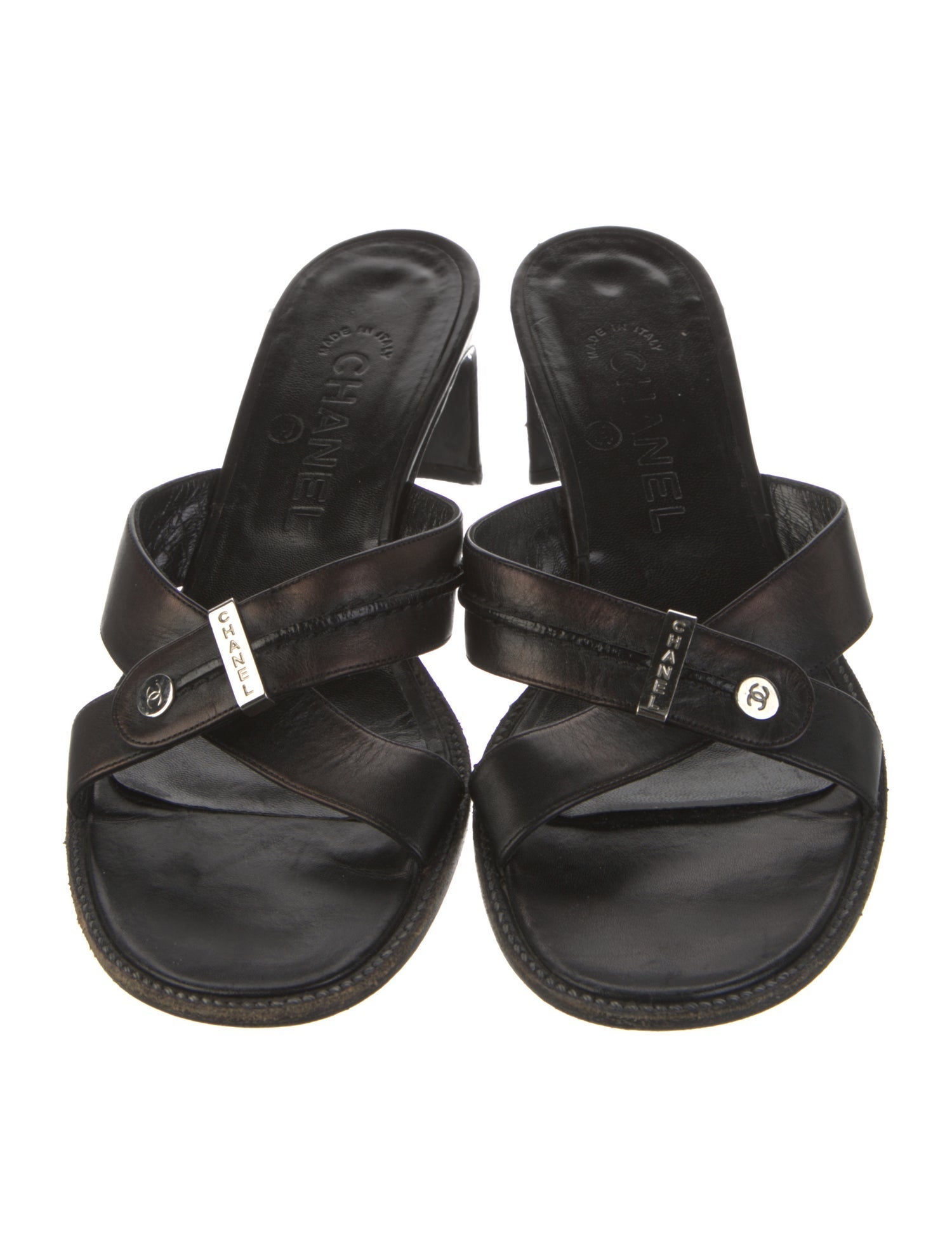 Chanel Vintage Leather Slides