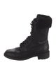 Chanel Interlocking CC Logo Calfskin Combat Boots