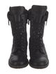Chanel Interlocking CC Logo Calfskin Combat Boots