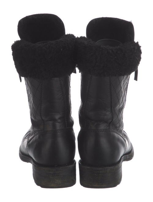Chanel Interlocking CC Logo Calfskin Combat Boots