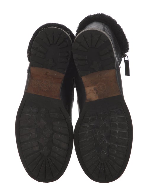 Chanel Interlocking CC Logo Calfskin Combat Boots