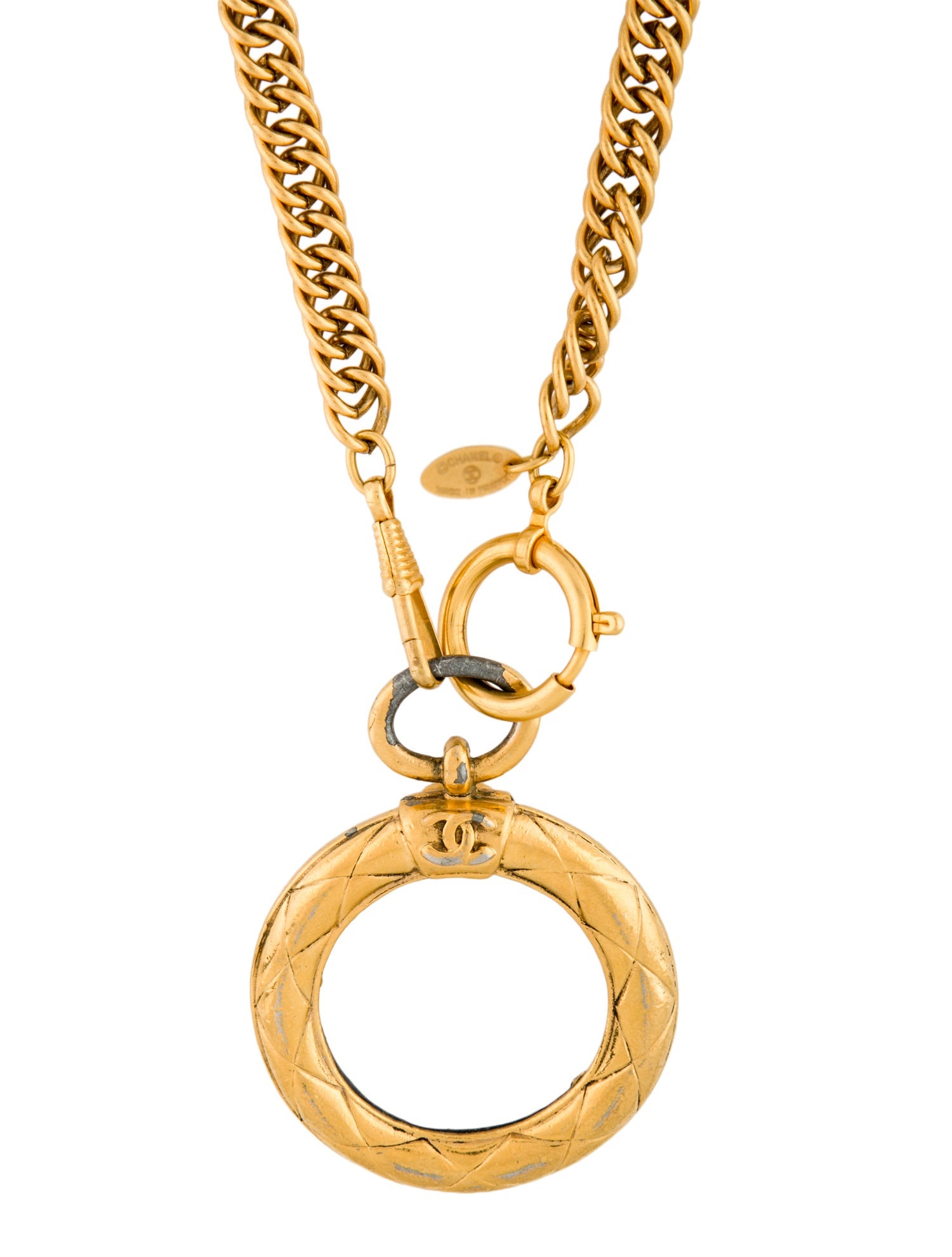 Chanel Vintage Magnifying Glass Pendant Necklace