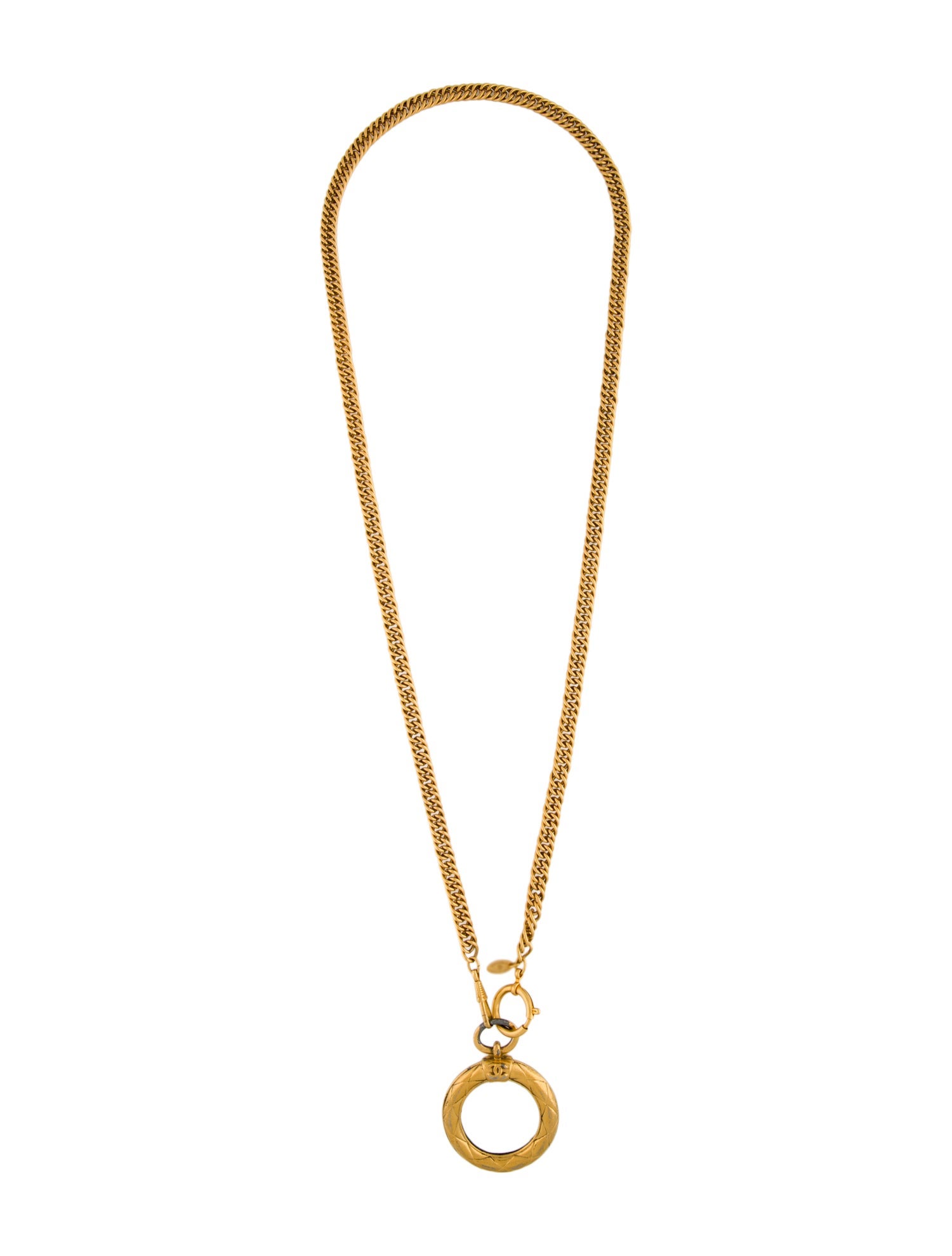 Chanel Vintage Magnifying Glass Pendant Necklace