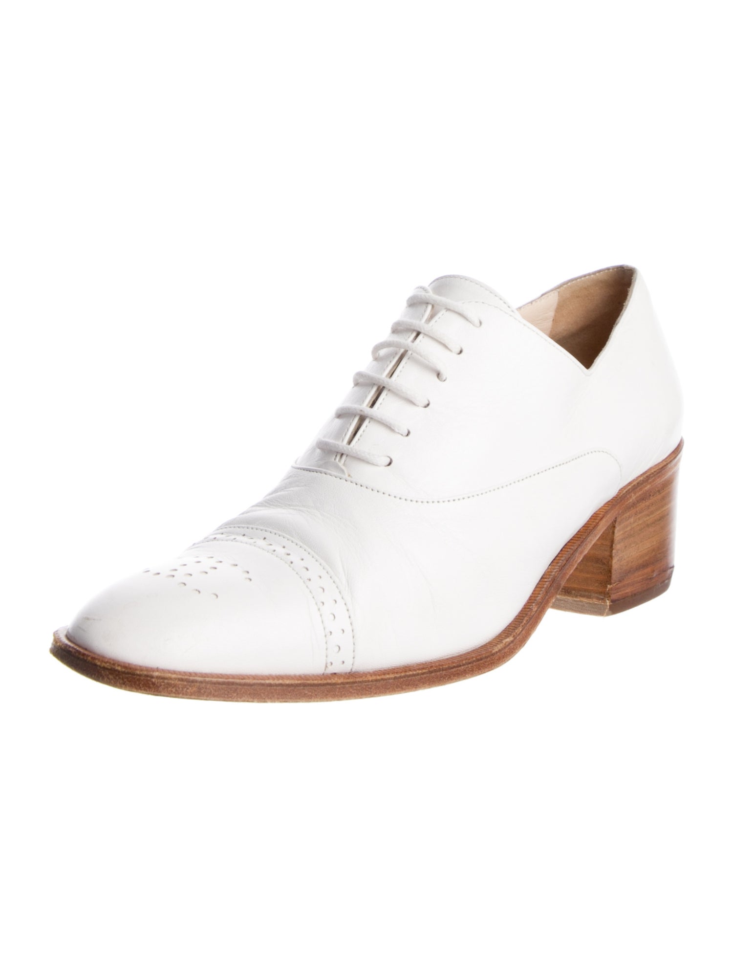 Chanel Interlocking CC Logo Leather Oxfords