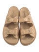 Chanel Interlocking CC Logo Leather Slides