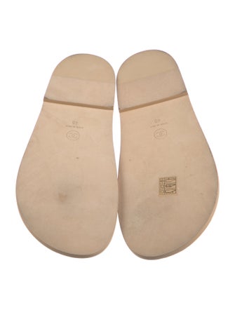 Chanel Interlocking CC Logo Leather Slides