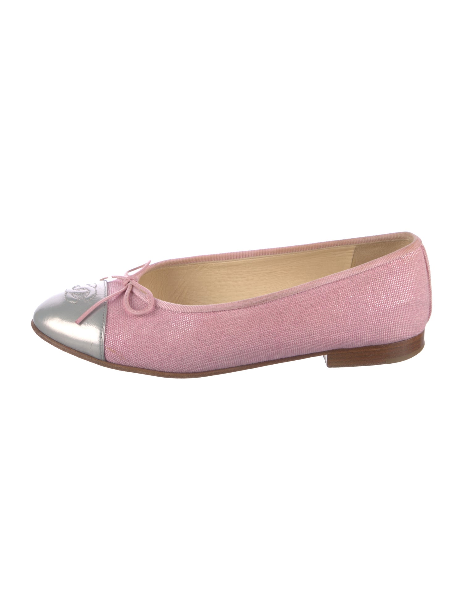Chanel Interlocking CC Logo Canvas Ballet Flats