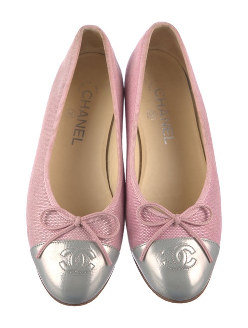 Chanel Interlocking CC Logo Canvas Ballet Flats