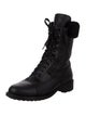 Chanel Interlocking CC Logo Leather Combat Boots