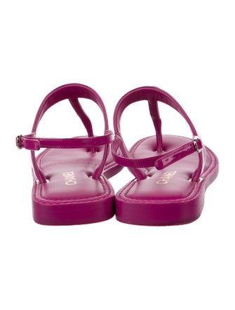 Chanel 2022 Interlocking CC Logo T-Strap Sandals