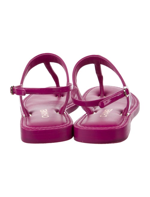 Chanel 2022 Interlocking CC Logo T-Strap Sandals