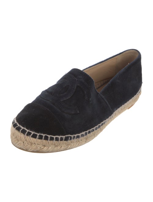 Chanel Interlocking CC Logo Velvet Espadrilles