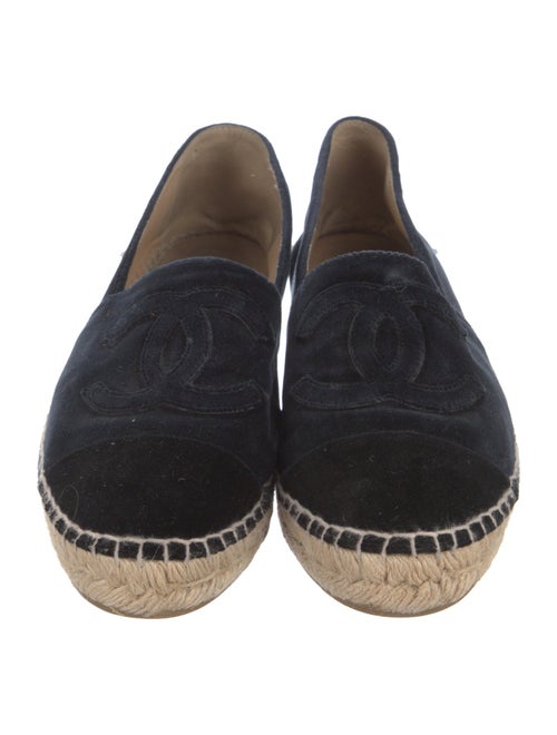 Chanel Interlocking CC Logo Velvet Espadrilles