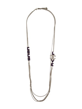 Chanel Strass 'COCO LOVE' CC Double Strand Necklace