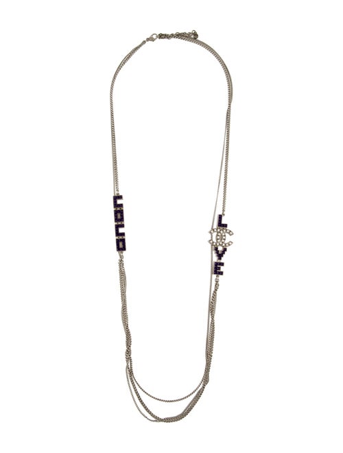 Chanel Strass 'COCO LOVE' CC Double Strand Necklace