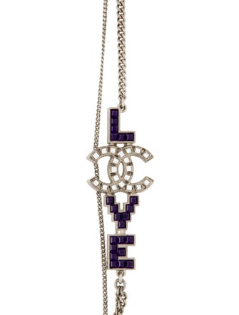 Chanel Strass 'COCO LOVE' CC Double Strand Necklace