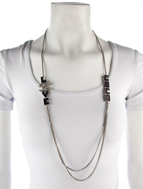 Chanel Strass 'COCO LOVE' CC Double Strand Necklace